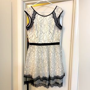 Black white lace dress